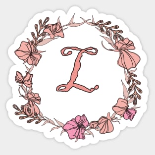 Letter L Rose Pink Initial Monogram - Letter l Sticker